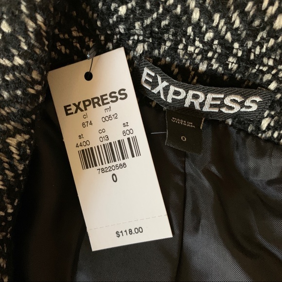 NWT Express Wool Herringbone Zip Pocket Jacket - Picture 7 of 8